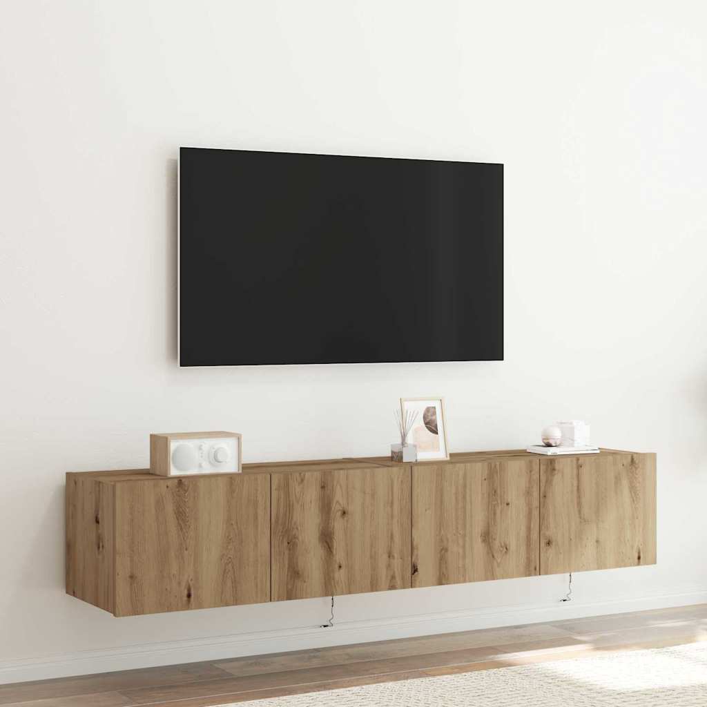 vidaXL Szafka pod telewizor 2 pcs Dąb rzemieślniczy 80 x 35 x 31 cm
