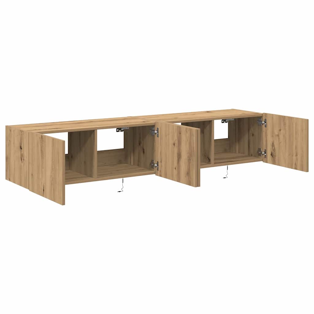 vidaXL Szafka pod telewizor 2 pcs Dąb rzemieślniczy 80 x 35 x 31 cm