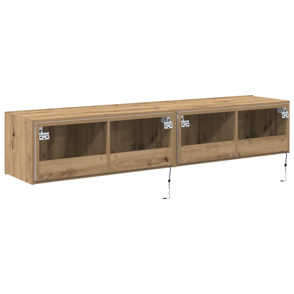vidaXL Szafka pod telewizor 2 pcs Dąb rzemieślniczy 80 x 35 x 31 cm