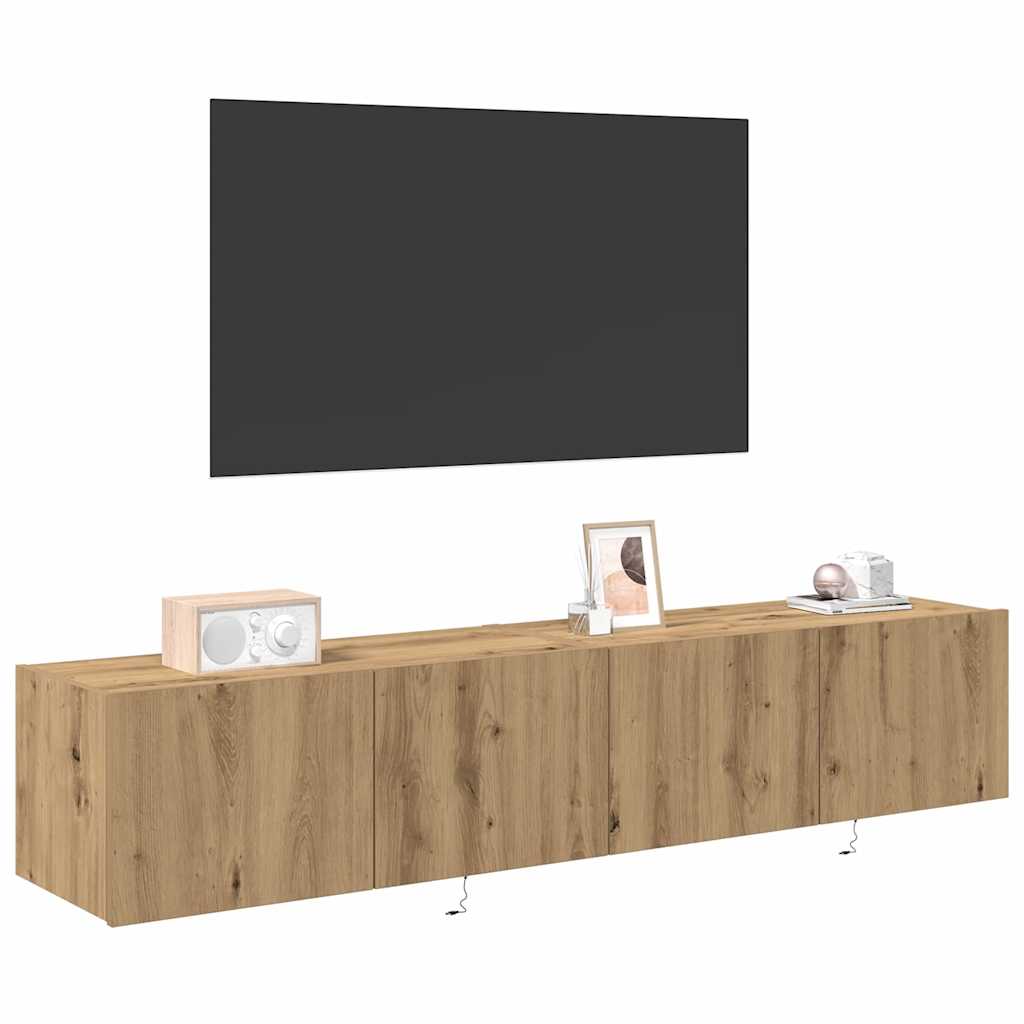 vidaXL Szafka pod telewizor 2 pcs Dąb rzemieślniczy 80 x 35 x 31 cm