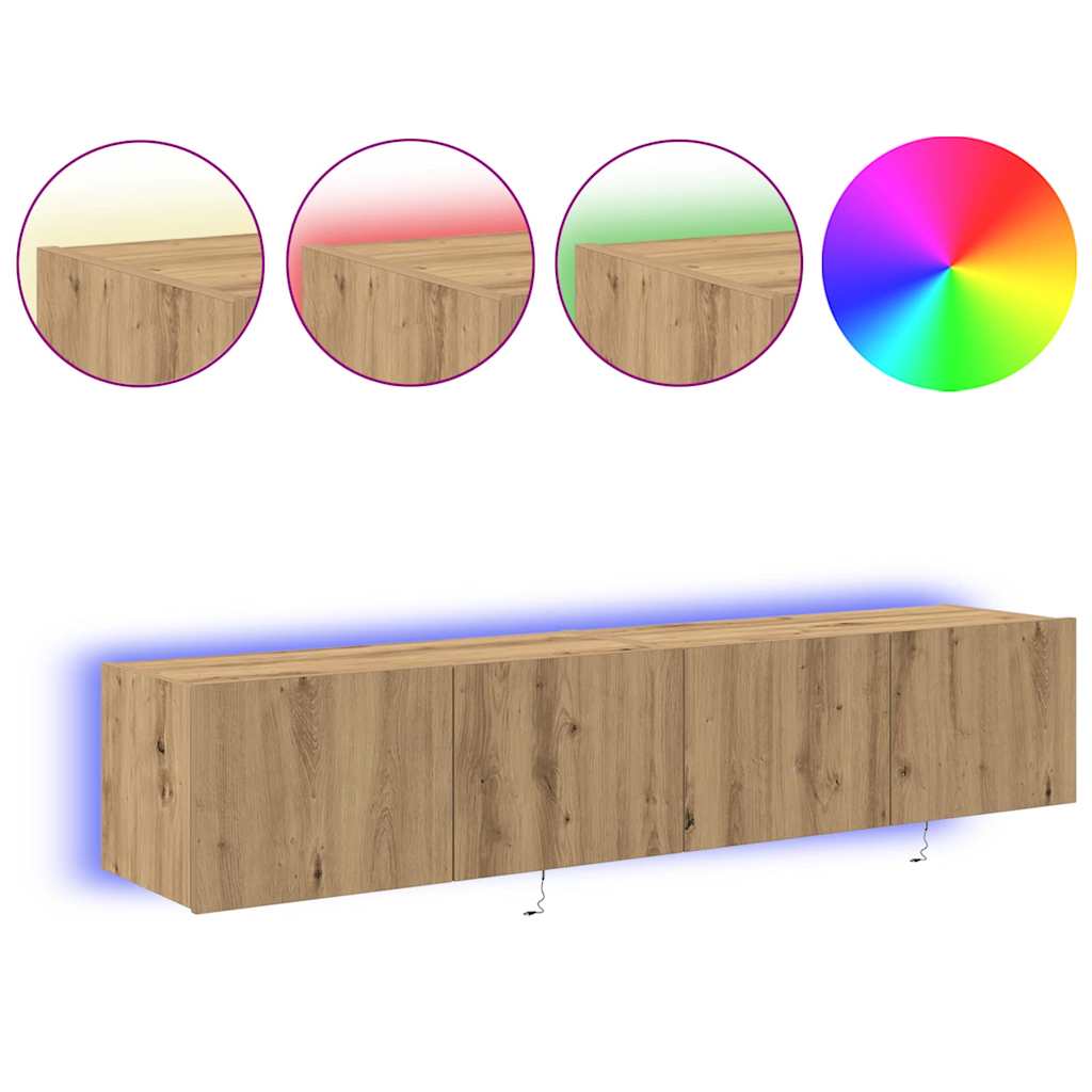 vidaXL Szafka pod telewizor 2 pcs Dąb rzemieślniczy 80 x 35 x 31 cm