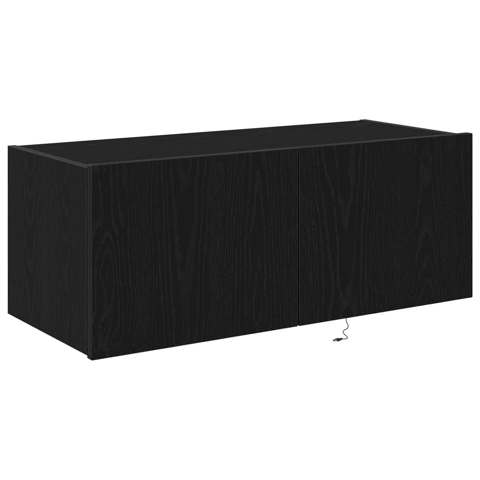 vidaXL Szafka pod telewizor z LED Czarny Dąb 80 x 35 x 31 cm