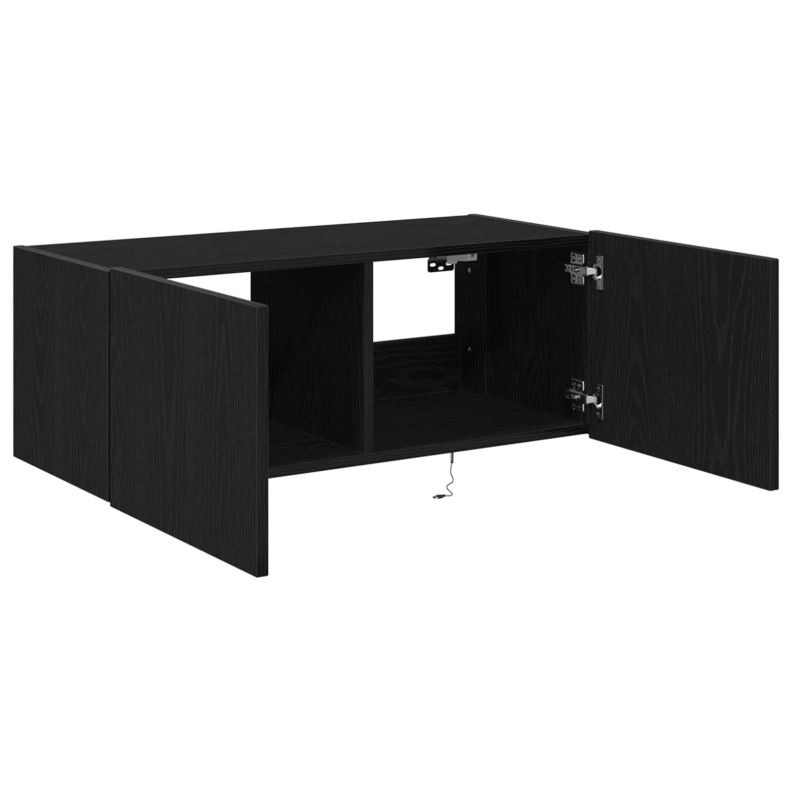 vidaXL Szafka pod telewizor z LED Czarny Dąb 80 x 35 x 31 cm