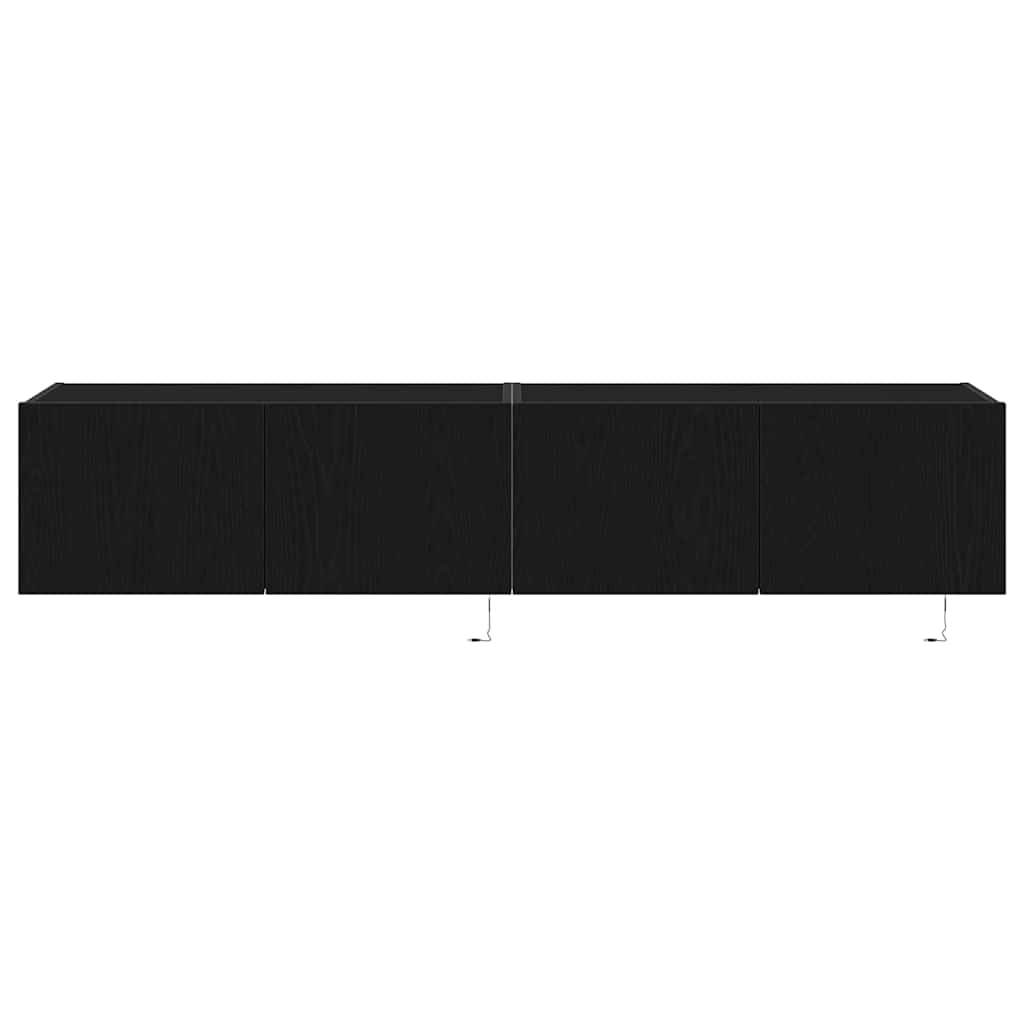 vidaXL Szafka pod telewizor z LED 2 pcs Czarny Dąb 80 x 35 x 31 cm