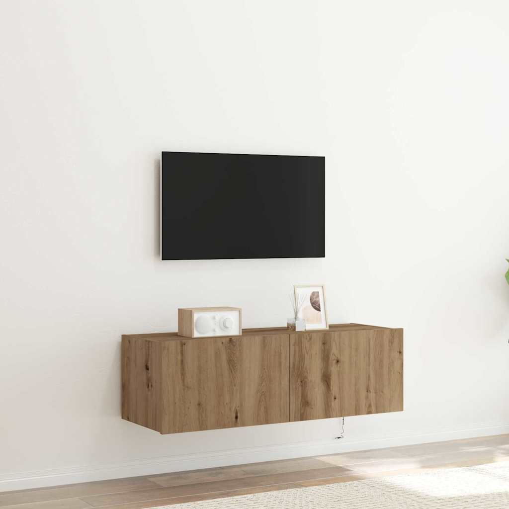 vidaXL Szafka pod telewizor z LED Dąb rzemieślniczy 100 x 35 x 31 cm