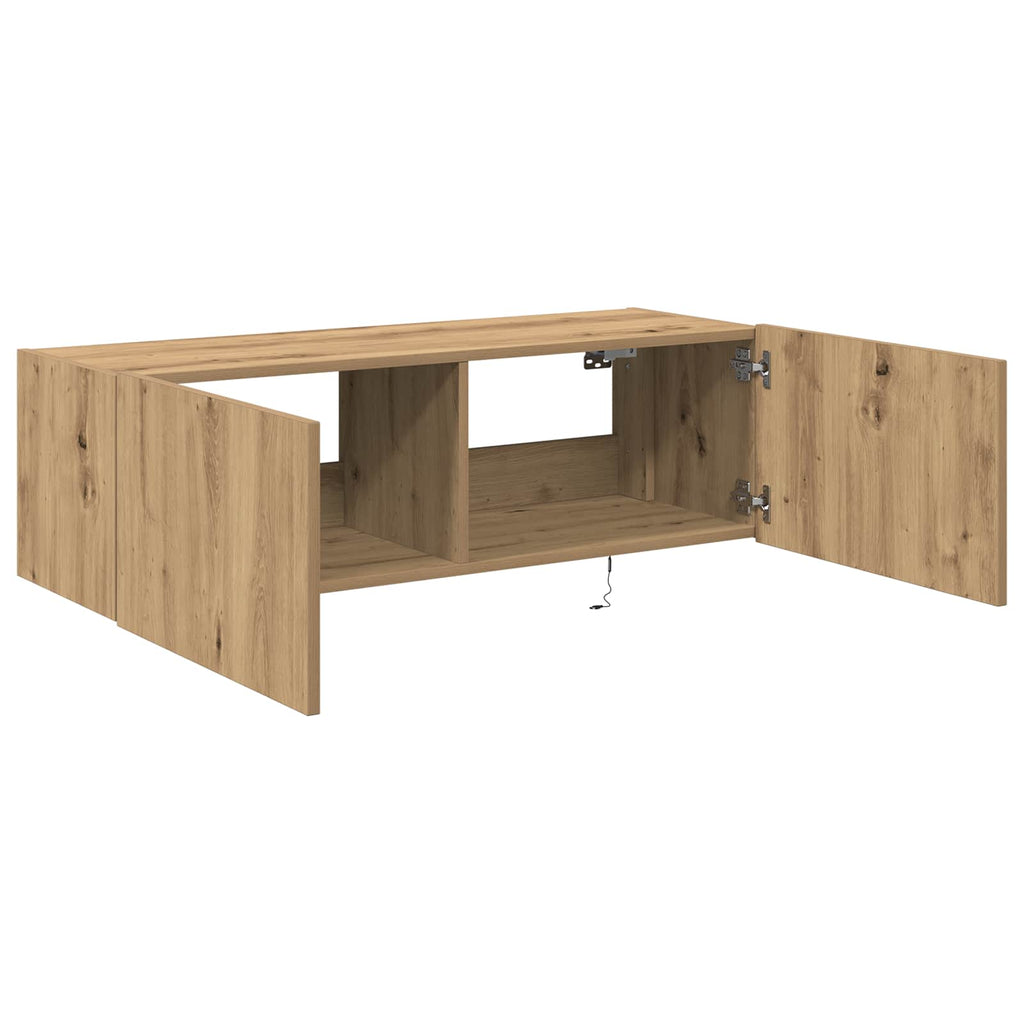 vidaXL Szafka pod telewizor z LED Dąb rzemieślniczy 100 x 35 x 31 cm