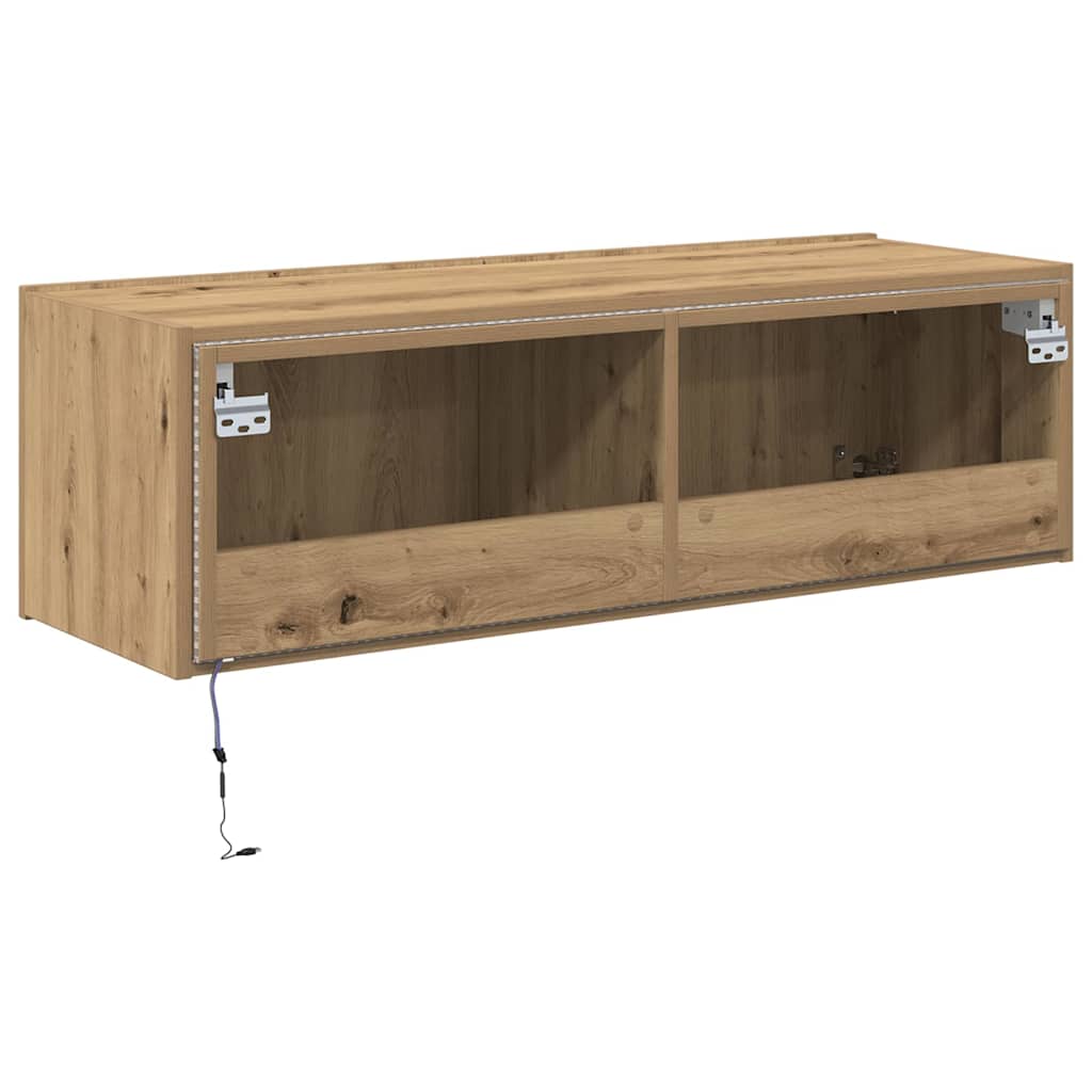vidaXL Szafka pod telewizor z LED Dąb rzemieślniczy 100 x 35 x 31 cm