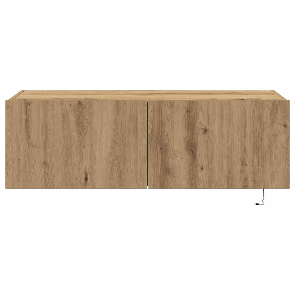 vidaXL Szafka pod telewizor z LED Dąb rzemieślniczy 100 x 35 x 31 cm