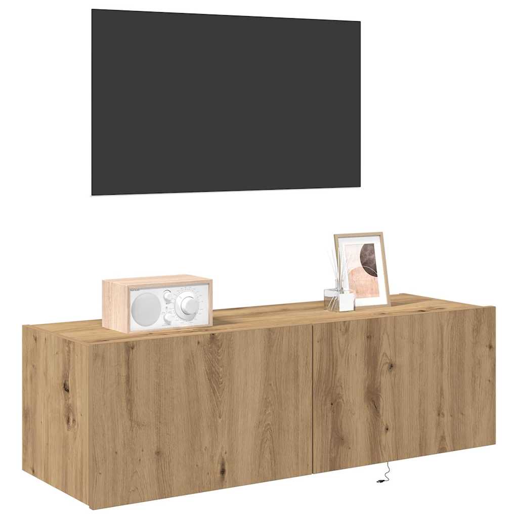 vidaXL Szafka pod telewizor z LED Dąb rzemieślniczy 100 x 35 x 31 cm