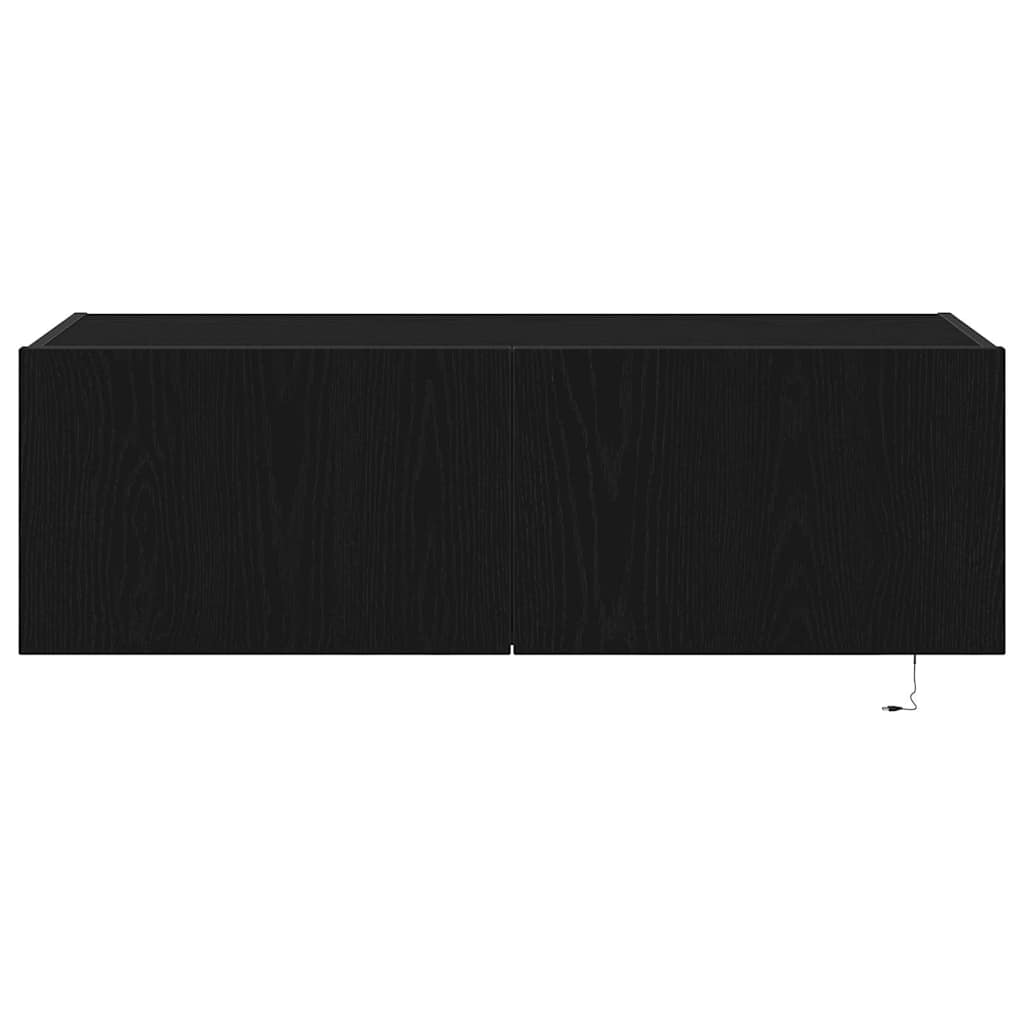 vidaXL Szafka pod telewizor z LED 2 pcs Czarny Dąb 100 x 35 x 31 cm