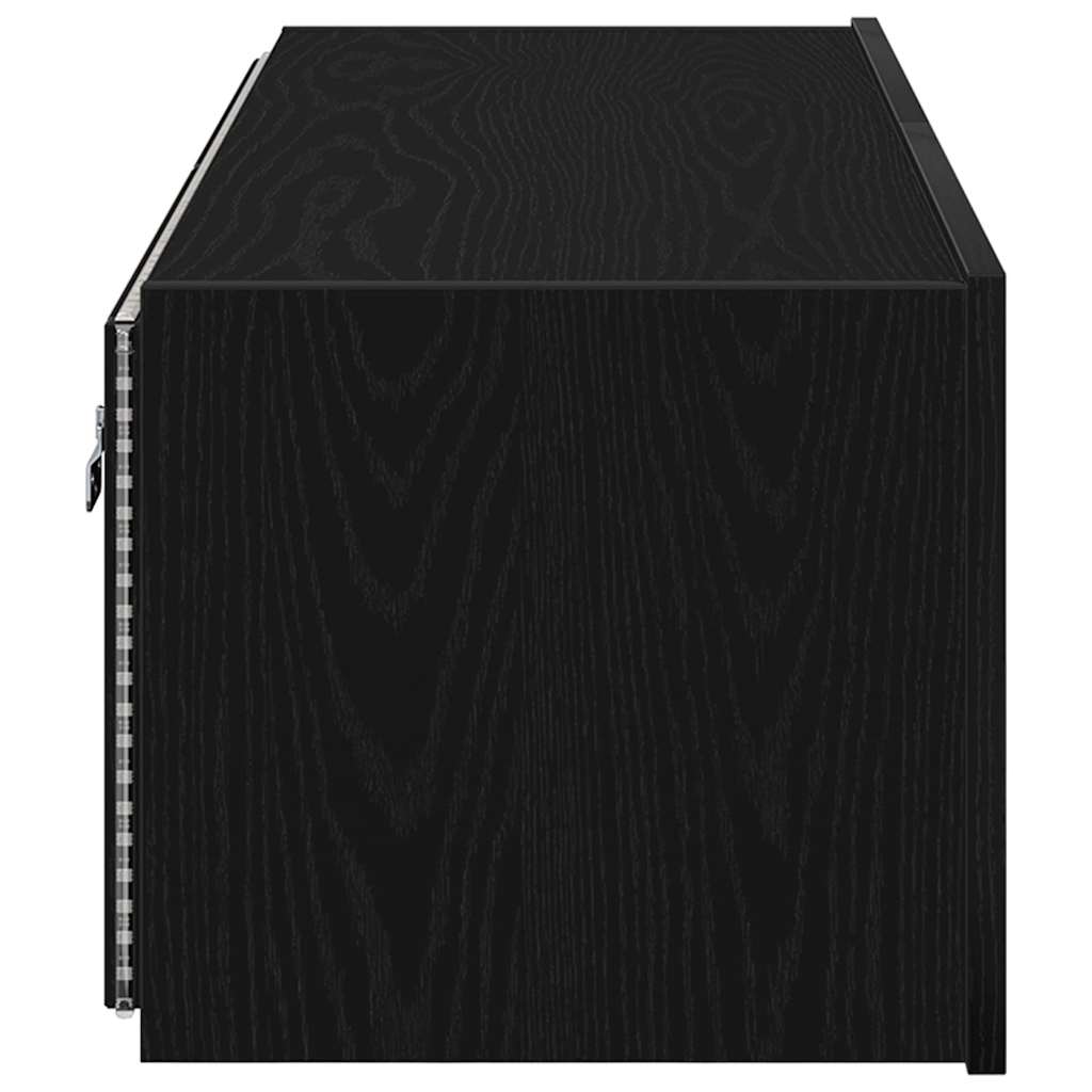 vidaXL Szafka pod telewizor z LED 2 pcs Czarny Dąb 100 x 35 x 31 cm