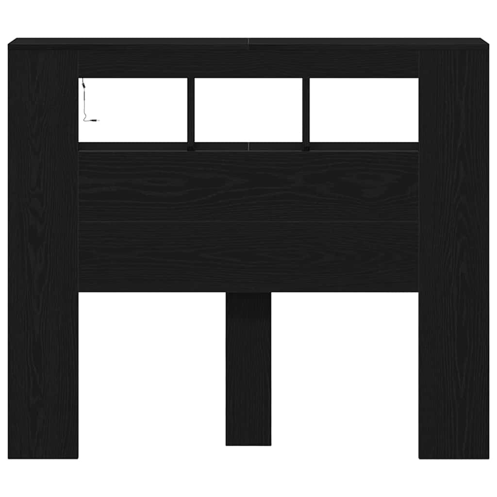 vidaXL Wezgłowie LED Ze LED Lights Czarny Dąb 120 x 18,5 x 103,5 cm