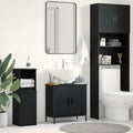vidaXL Szafka pod umywalkę z drzwiami Czarny Dąb 60 x 30 x 60 cm