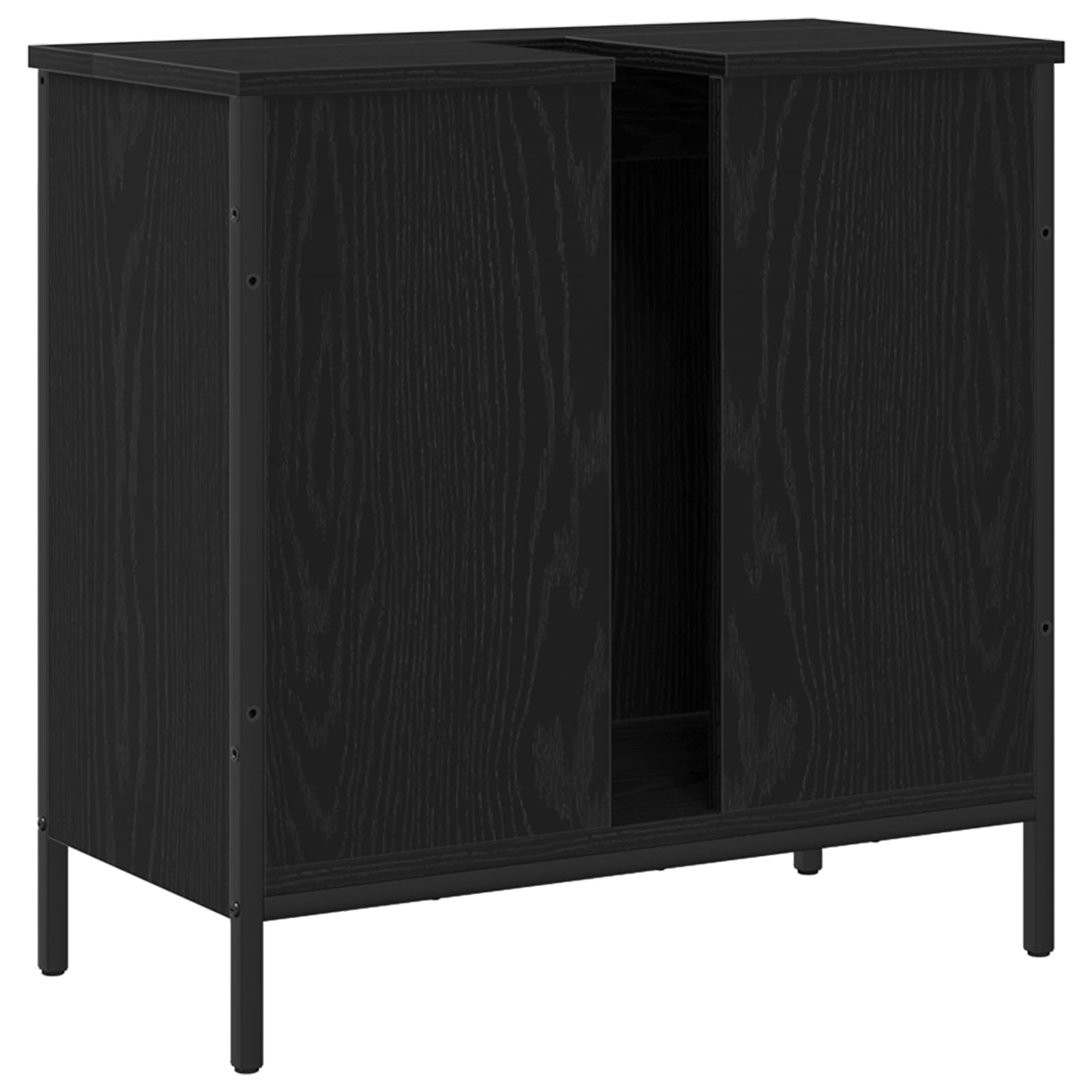 vidaXL Szafka pod umywalkę z drzwiami Czarny Dąb 60 x 30 x 60 cm