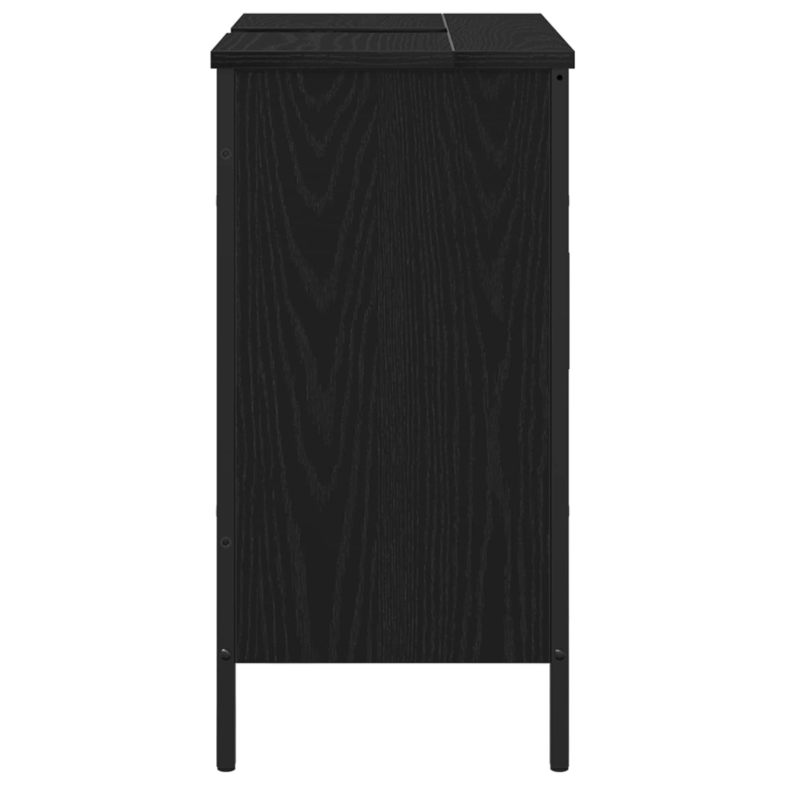 vidaXL Szafka pod umywalkę z drzwiami Czarny Dąb 60 x 30 x 60 cm