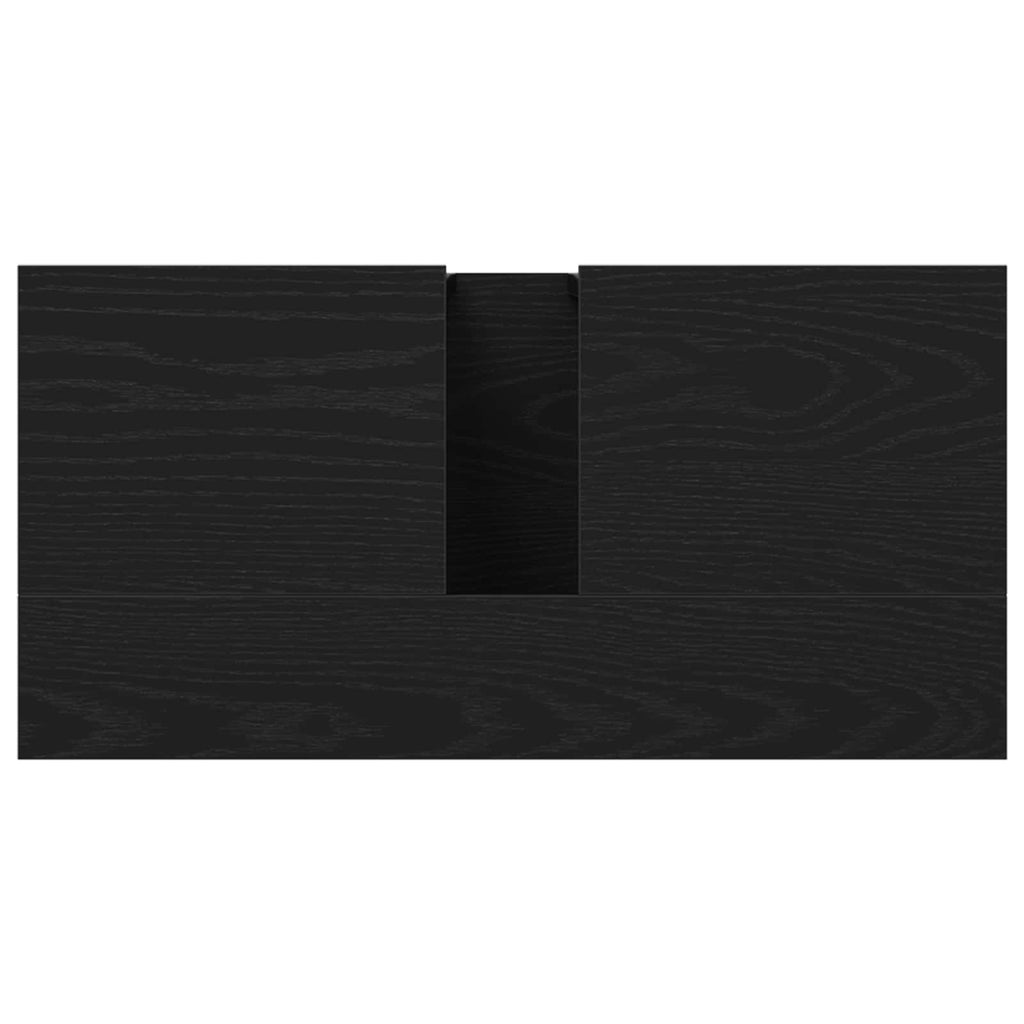 vidaXL Szafka pod umywalkę z drzwiami Czarny Dąb 60 x 30 x 60 cm
