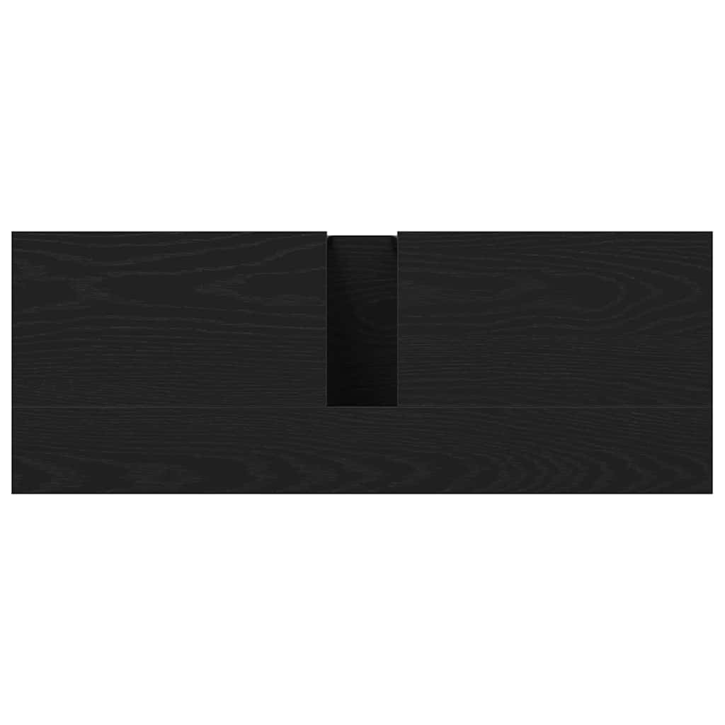 vidaXL Szafka pod umywalkę z drzwiami Czarny Dąb 80 x 30 x 60 cm