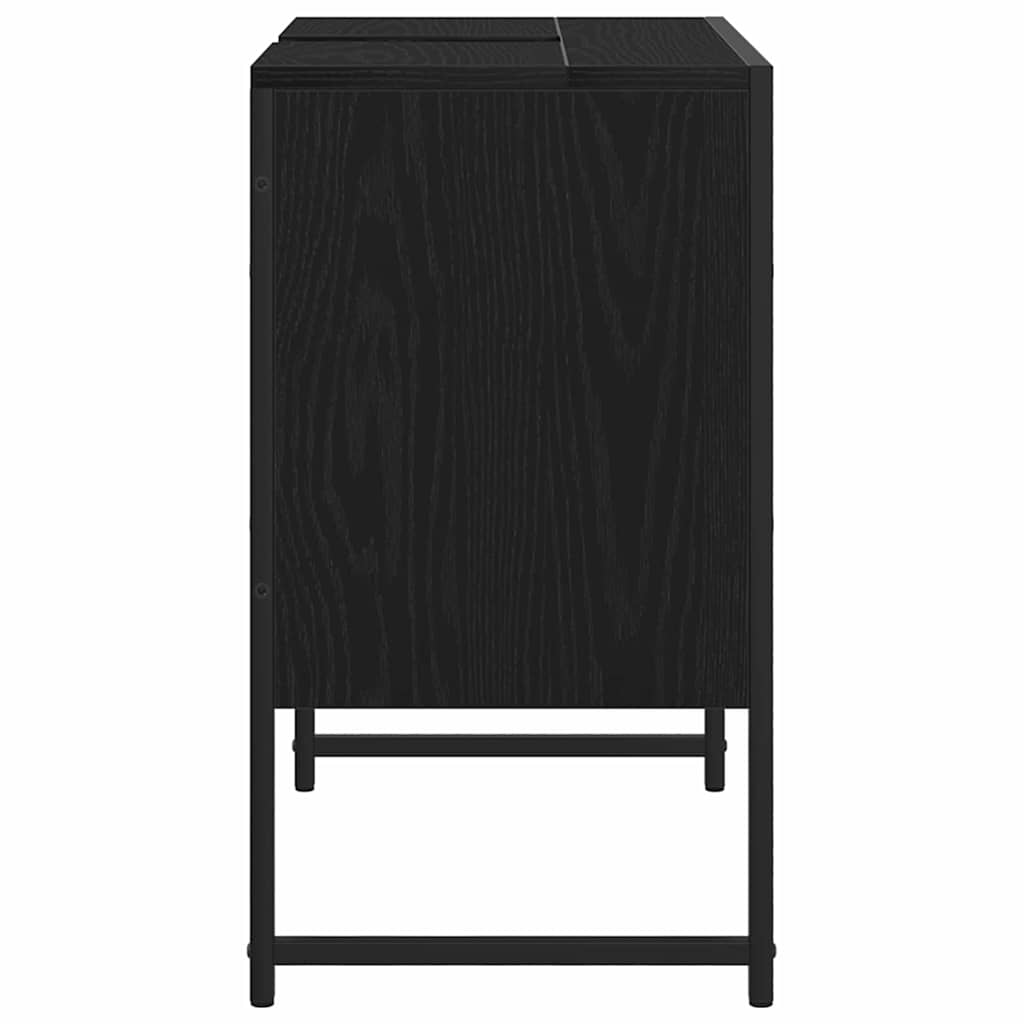 vidaXL Szafka pod umywalkę z drzwiami Czarny Dąb 60 x 30 x 60 cm