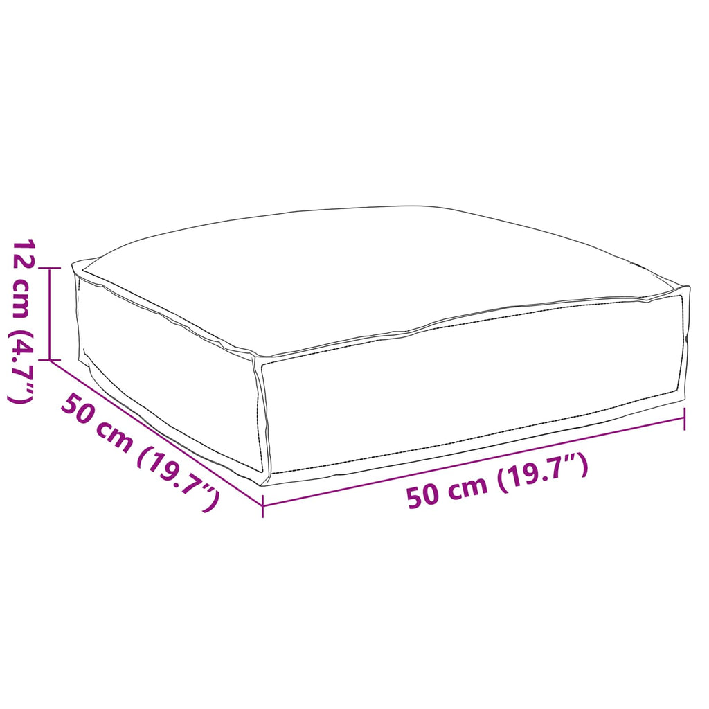vidaXL Poduszka Szary 50 x 50 x 12 cm Materiał Oxford