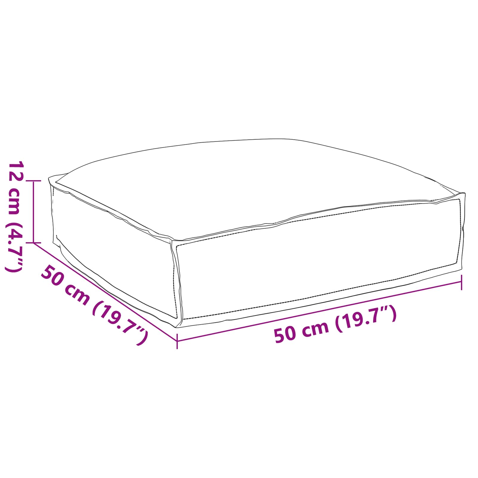 vidaXL Poduszka Ciemnoszary 50 x 50 x 12 cm Materiał Oxford