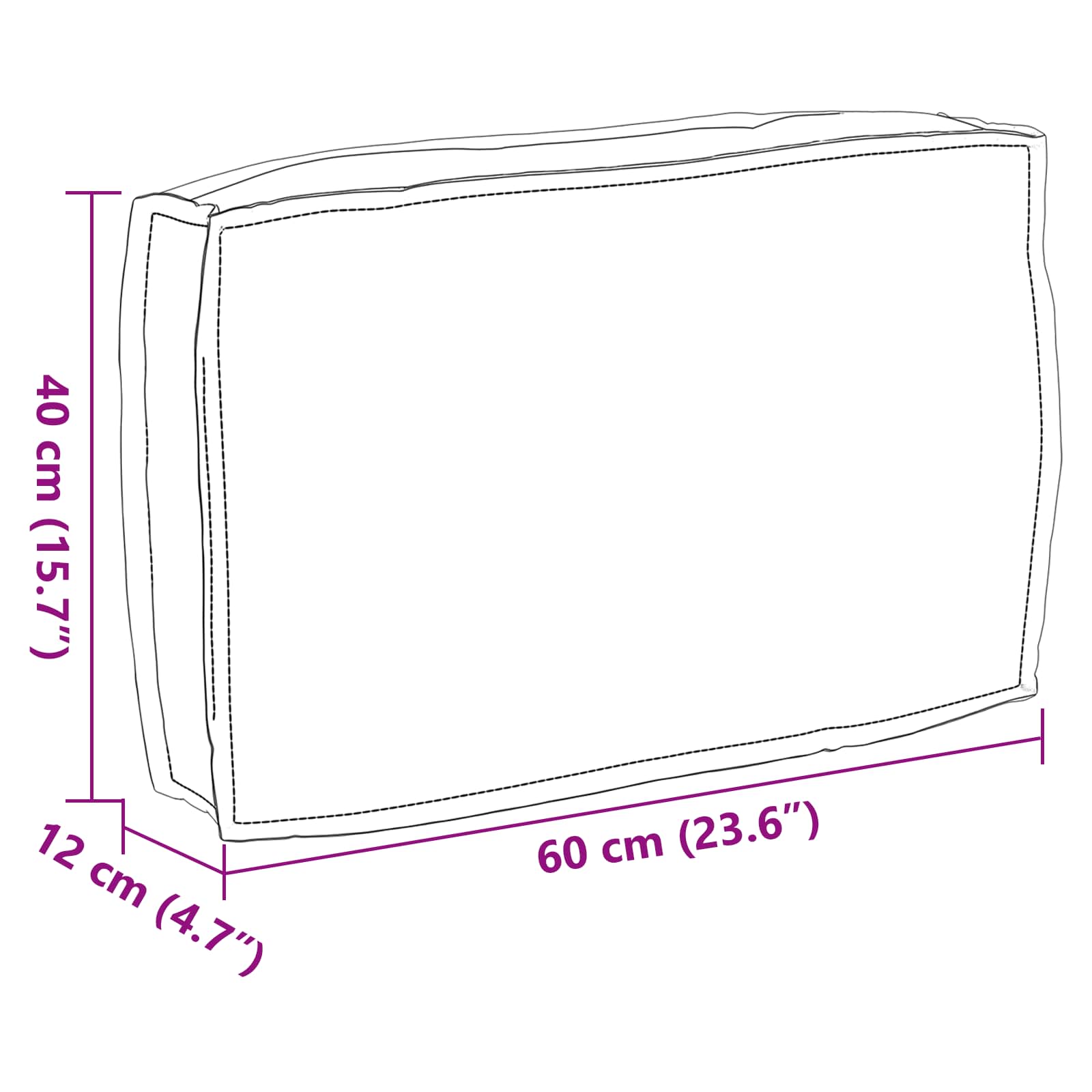 vidaXL Poduszka Antracyt 60 x 40 x 12 cm Materiał Oxford