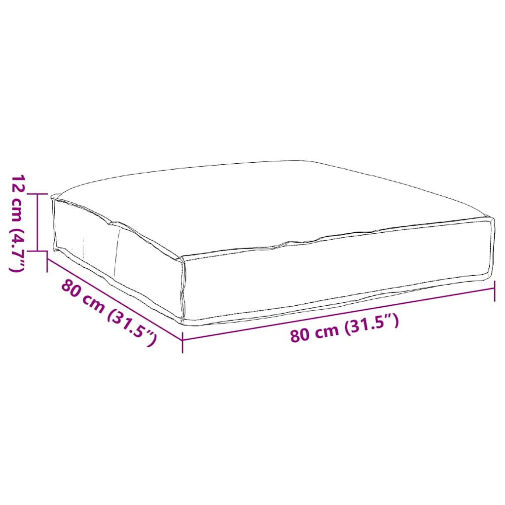 vidaXL Poduszka Kremowy 80 x 80 x 12 cm Materiał Oxford