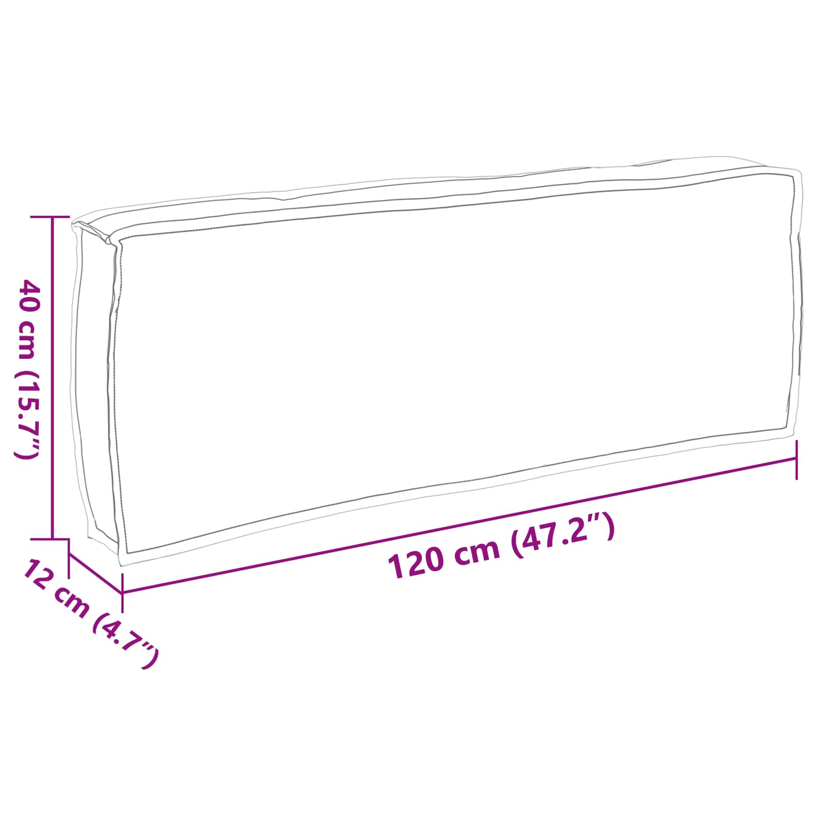 vidaXL Poduszka Antracyt 120 x 40 x 12 cm Materiał Oxford