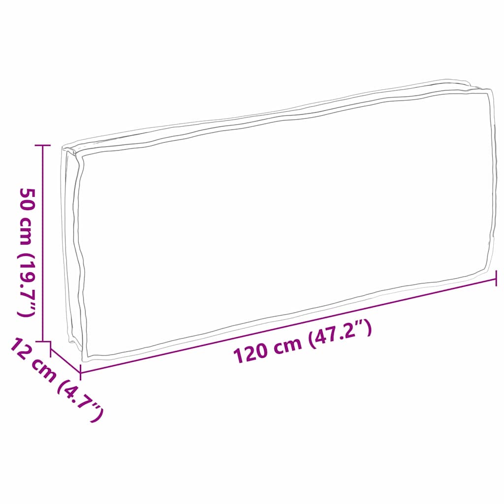 vidaXL Poduszka Szary 120 x 50 x 12 cm Materiał Oxford