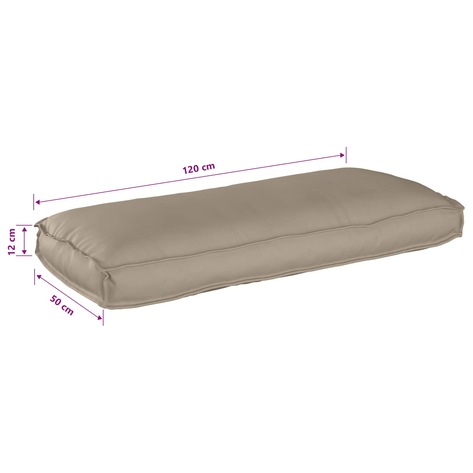 vidaXL Poduszka Ciemnoszary 120 x 50 x 12 cm Materiał Oxford