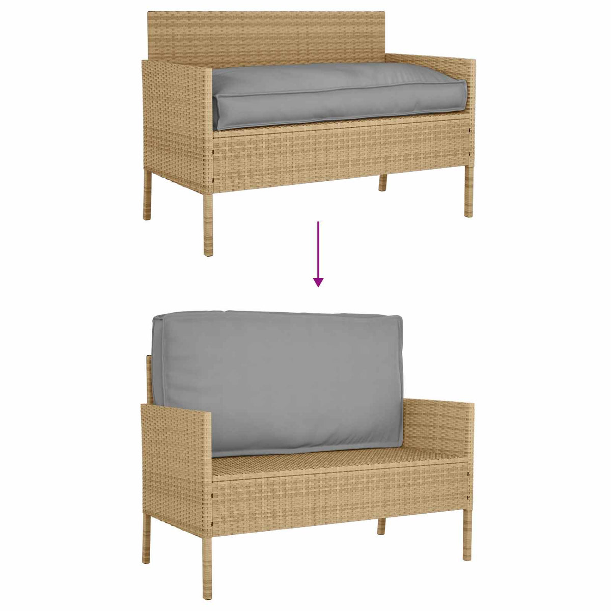 vidaXL Poduszka Materiał Oxford Szary 120 x 60 x 12 cm