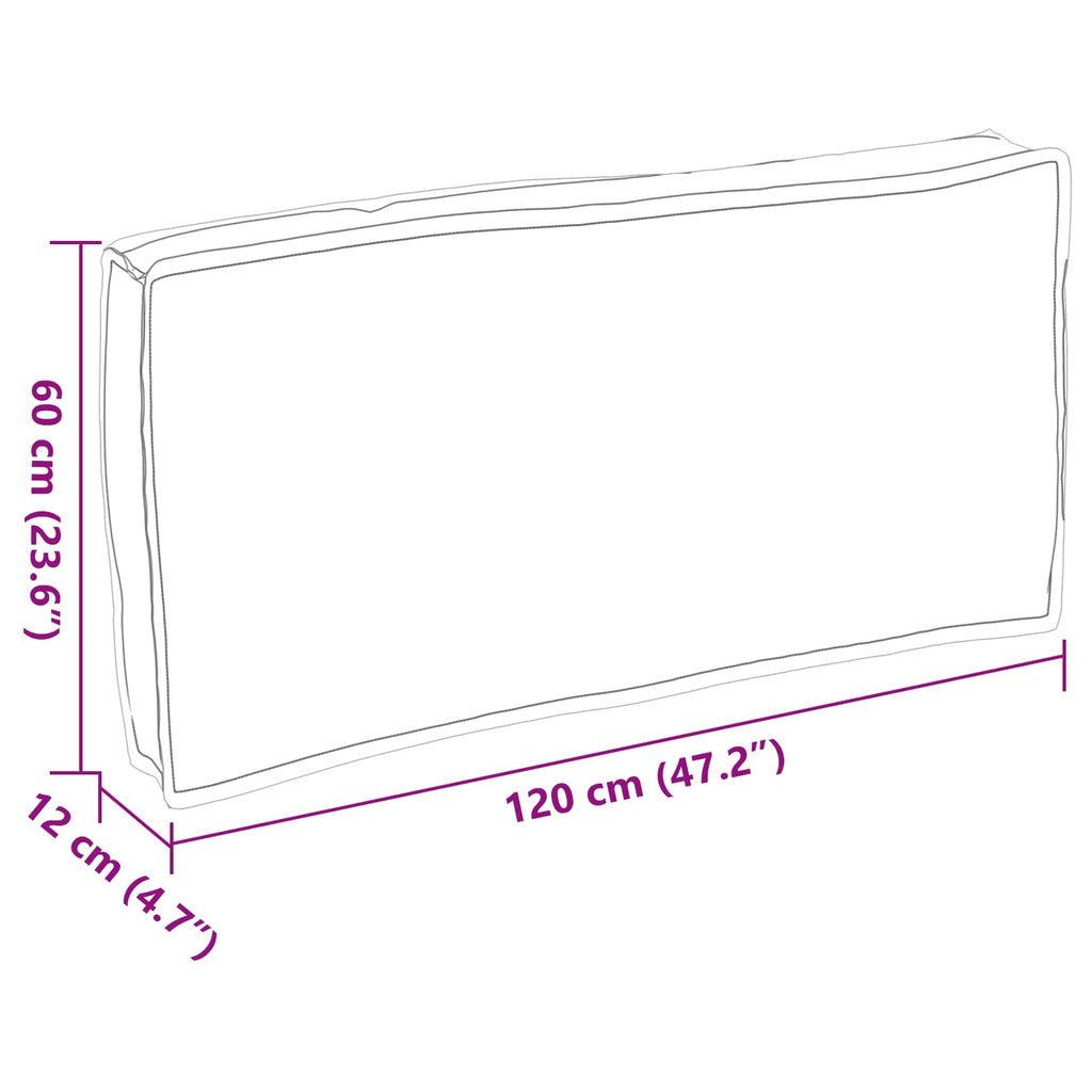 vidaXL Poduszka Kremowy 120 x 60 x 12 cm Materiał Oxford