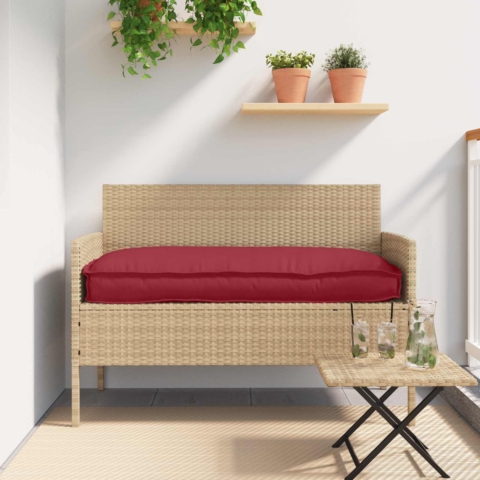 vidaXL Poduszka Czerwone wino 120 x 60 x 12 cm Materiał Oxford