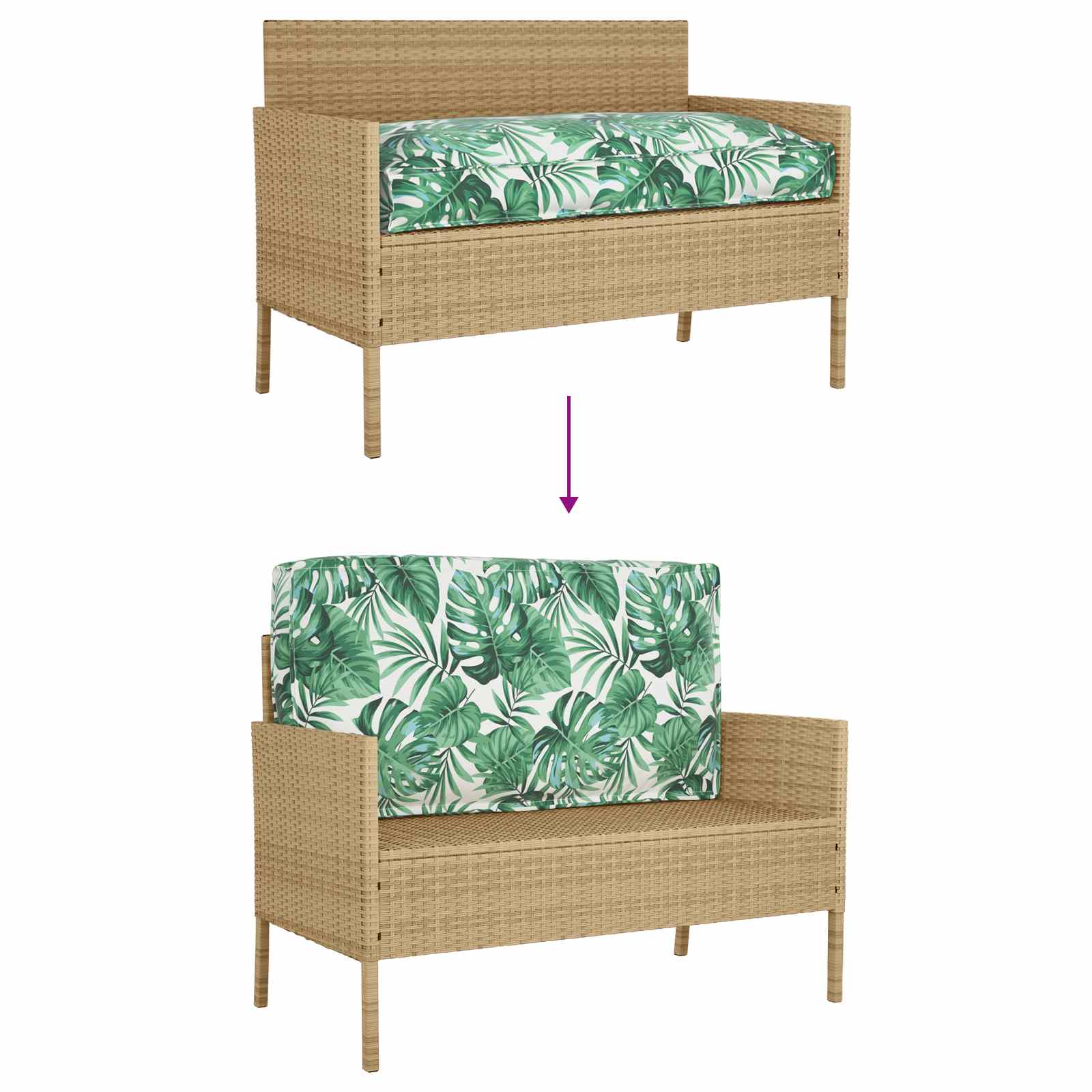 vidaXL Poduszka Wzór liścia 120 x 60 x 12 cm Materiał Oxford Liść