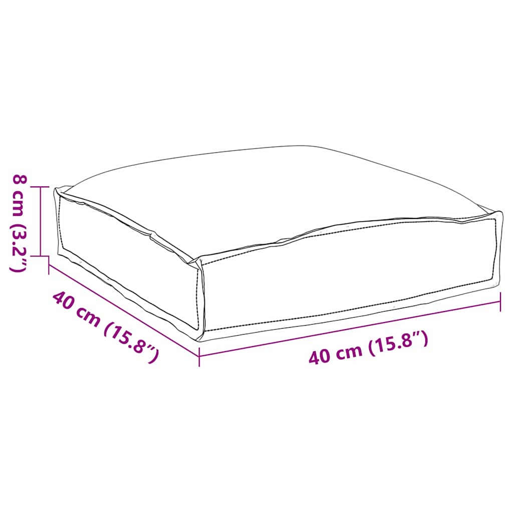 vidaXL Poduszka 2 pcs Antracyt 40 x 40 x 8 cm Materiał Oxford