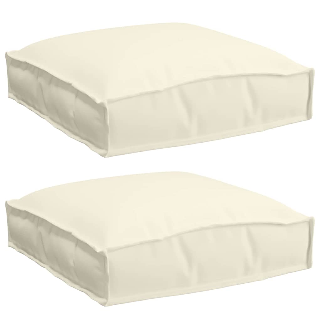 vidaXL Poduszka 2 pcs Kremowy 40 x 40 x 8 cm Materiał Oxford