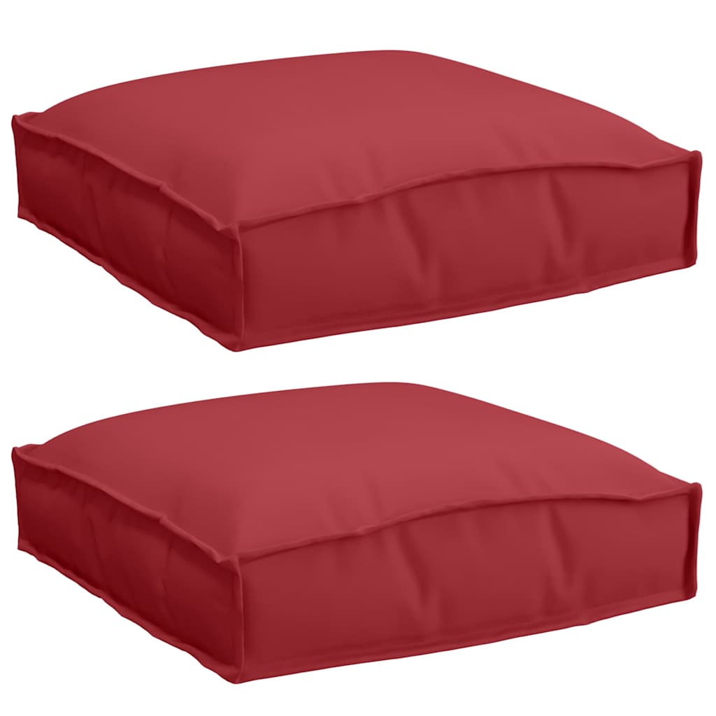 vidaXL Poduszka 2 pcs Czerwone wino 40 x 40 x 8 cm Materiał Oxford