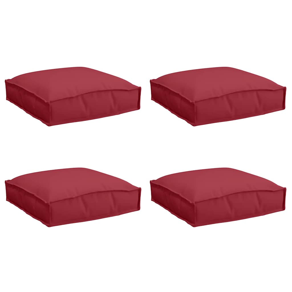 vidaXL Poduszka 4 pcs Czerwone wino 40 x 40 x 8 cm Materiał Oxford