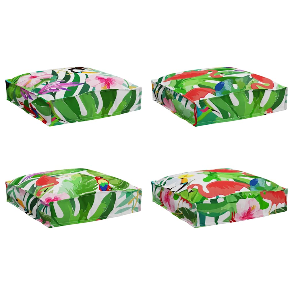 vidaXL Poduszka 4 pcs Wielokolorowe 40 x 40 x 8 cm Materiał Oxford