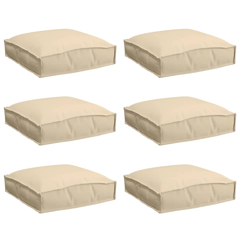 vidaXL Poduszka 6 pcs Beżowy 40 x 40 x 8 cm Materiał Oxford