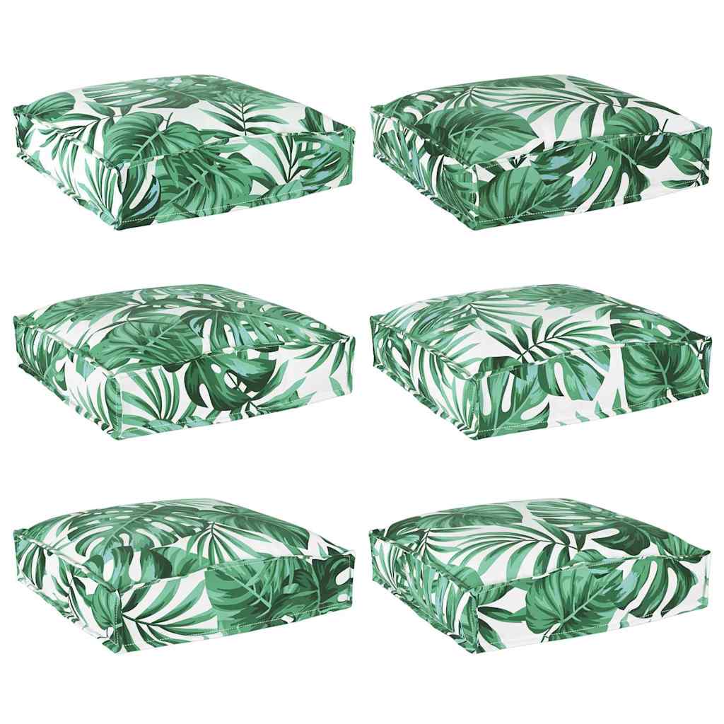 vidaXL Poduszka Liść 6 pcs Wzór liścia 40 x 40 x 8 cm Materiał Oxford