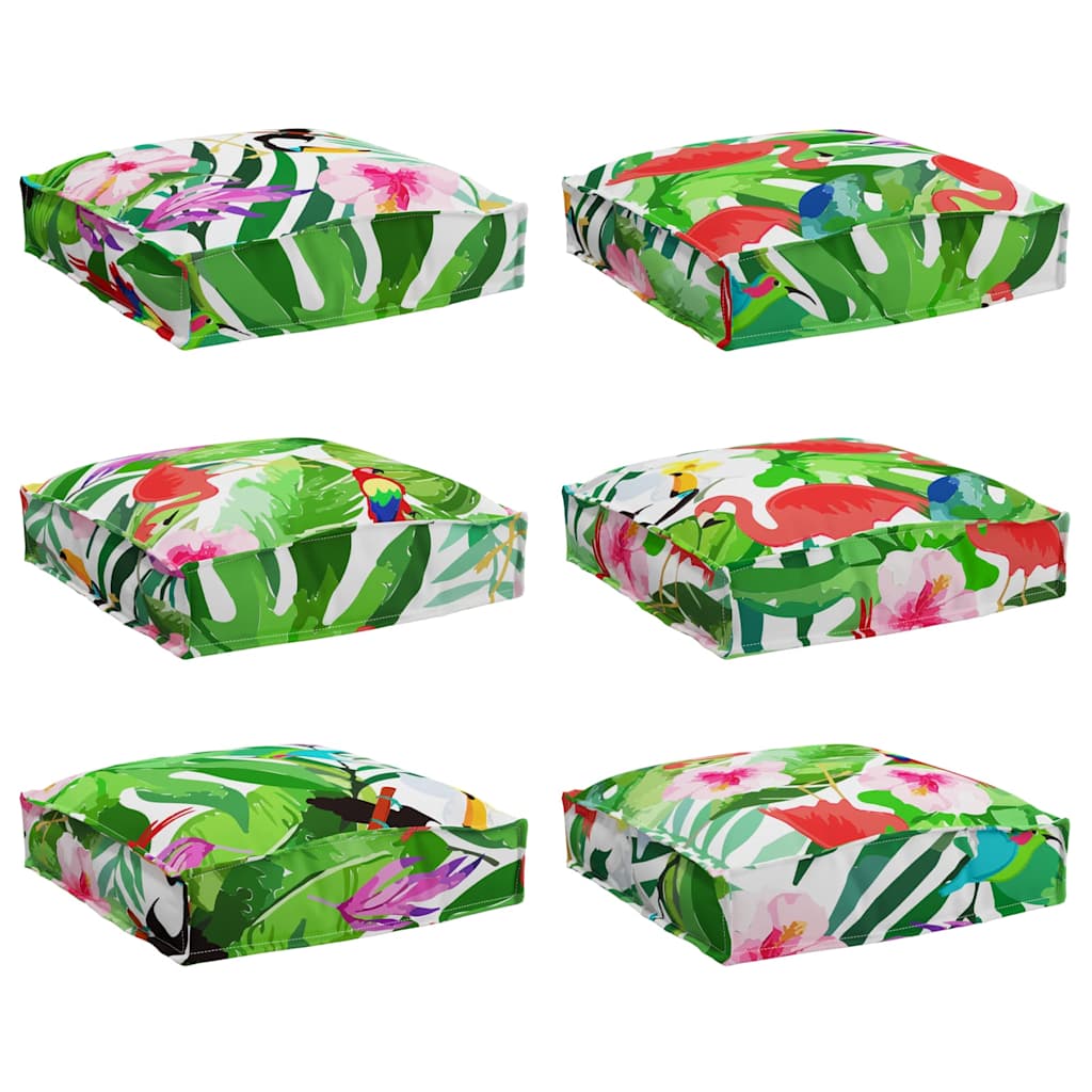 vidaXL Poduszka 6 pcs Wielokolorowe 40 x 40 x 8 cm Materiał Oxford