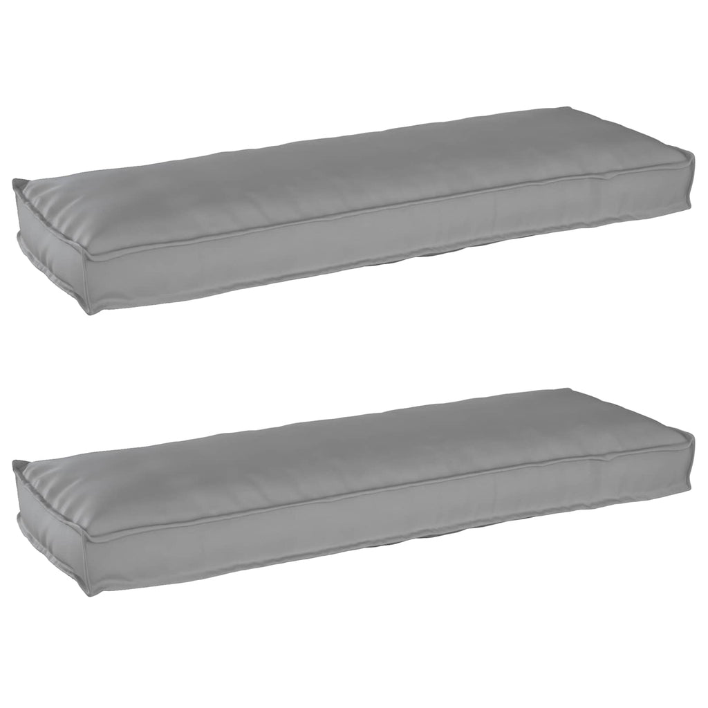 vidaXL Zestaw poduszek na paletę 2 pcs Szary 120 x 40 x 8 cm
