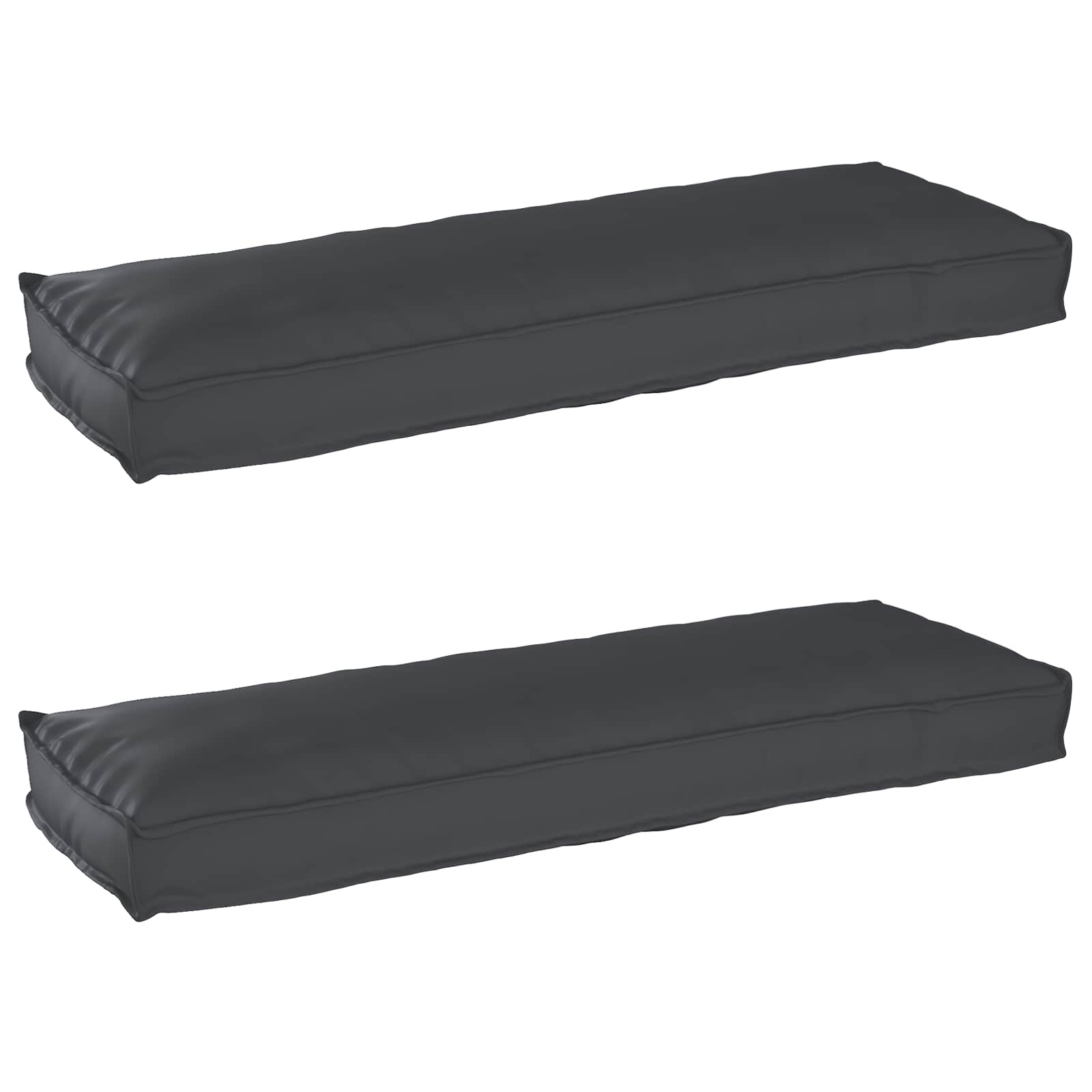 vidaXL Zestaw poduszek na paletę 2 pcs Czarny 120 x 40 x 8 cm