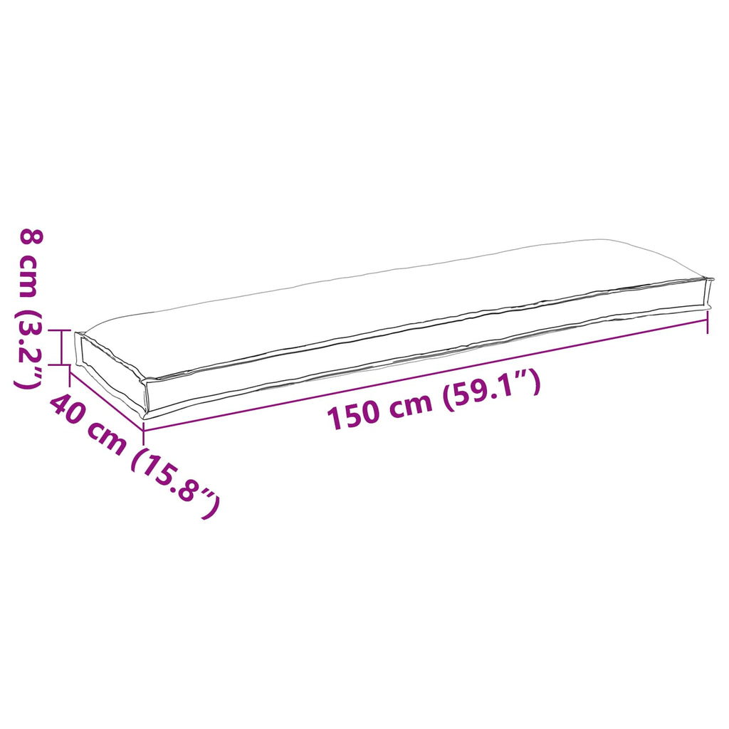 vidaXL Zestaw poduszek na paletę 2 pcs Antracyt 150 x 40 x 8 cm