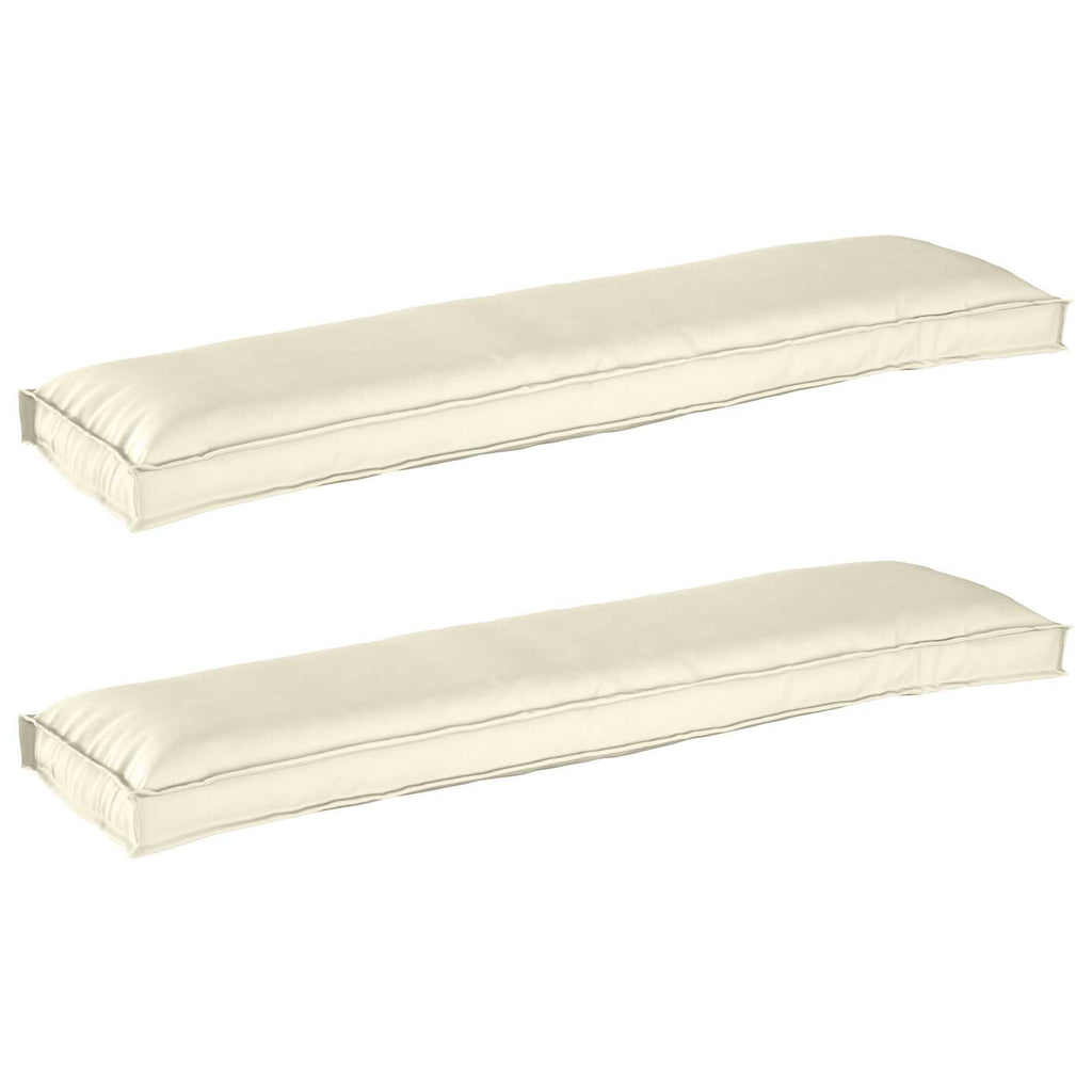 vidaXL Zestaw poduszek na paletę 2 pcs Kremowy 150 x 40 x 8 cm