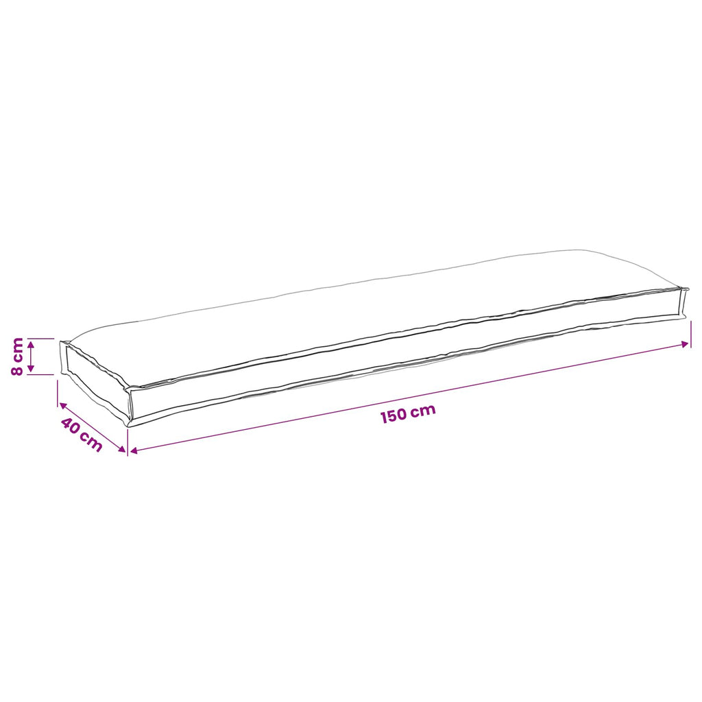 vidaXL Zestaw poduszek na paletę 2 pcs Kremowy 150 x 40 x 8 cm