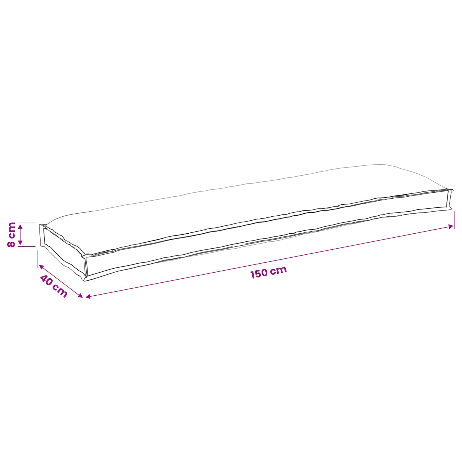 vidaXL Zestaw poduszek na paletę 2 pcs Kremowy 150 x 40 x 8 cm