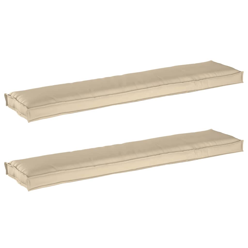 vidaXL Zestaw poduszek na paletę 2 pcs Beżowy 180 x 40 x 8 cm