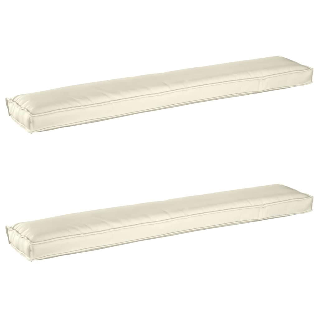 vidaXL Zestaw poduszek na paletę 2 pcs Kremowy 200 x 40 x 8 cm