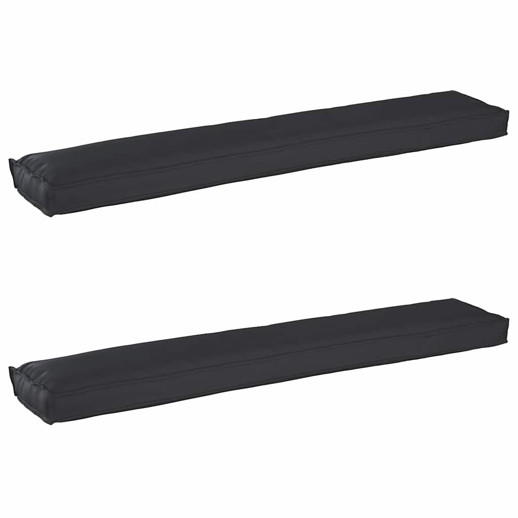 vidaXL Zestaw poduszek na paletę 2 pcs Czarny 200 x 40 x 8 cm